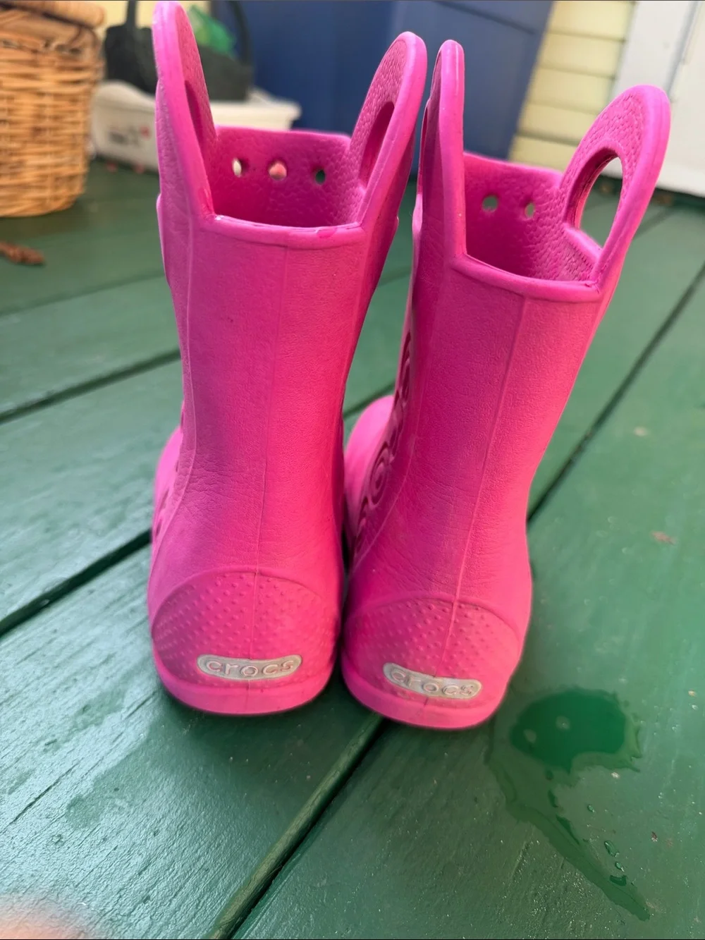 CROCS Kids Hot Pink Pull-On Rain Boots